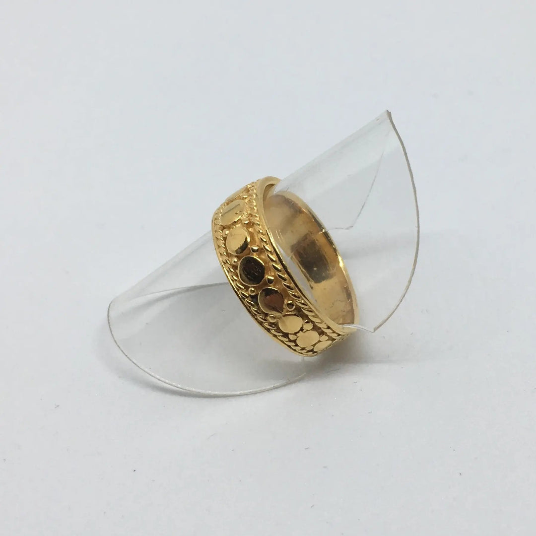 Fingerring, bånd af små cirkler, forgyldt og sterlingsølv Beadhouse of Copenhagen