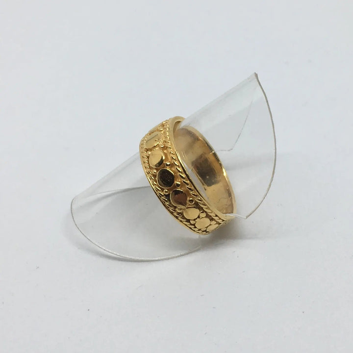 Fingerring, bånd af små cirkler, forgyldt og sterlingsølv Beadhouse of Copenhagen