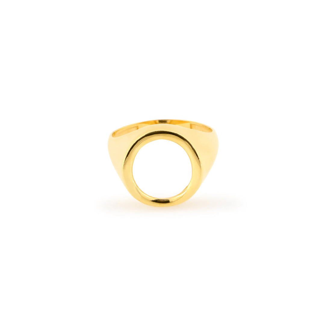 Fingerring, cirkel, forgyldt og sterlingsølv OK Silver