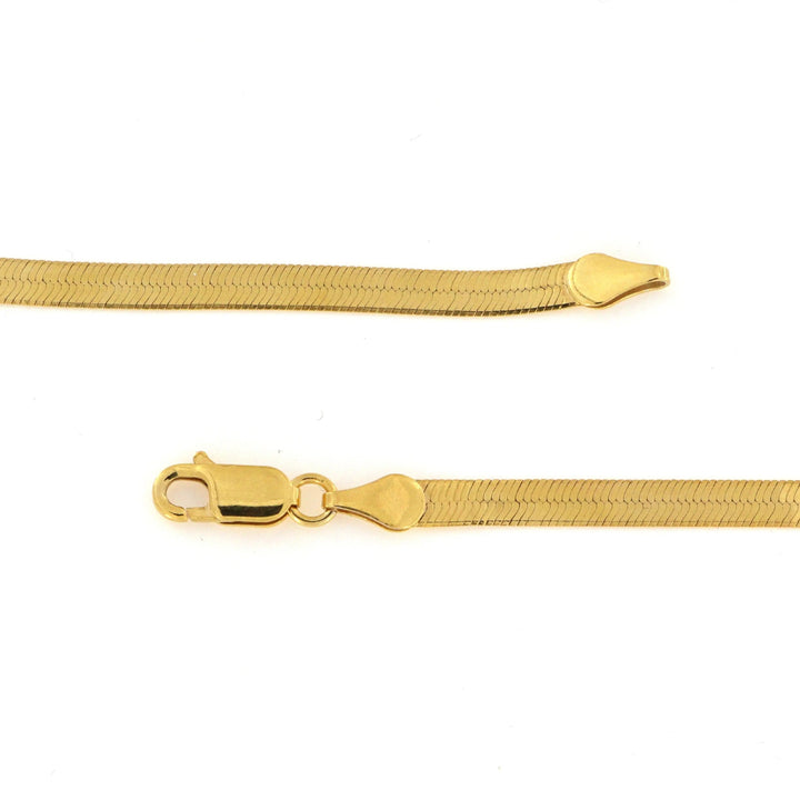 Halskæde, snake kæde flad, forgyldt sterlingsølv, 40 - 45 cm/5,5 mm Spain