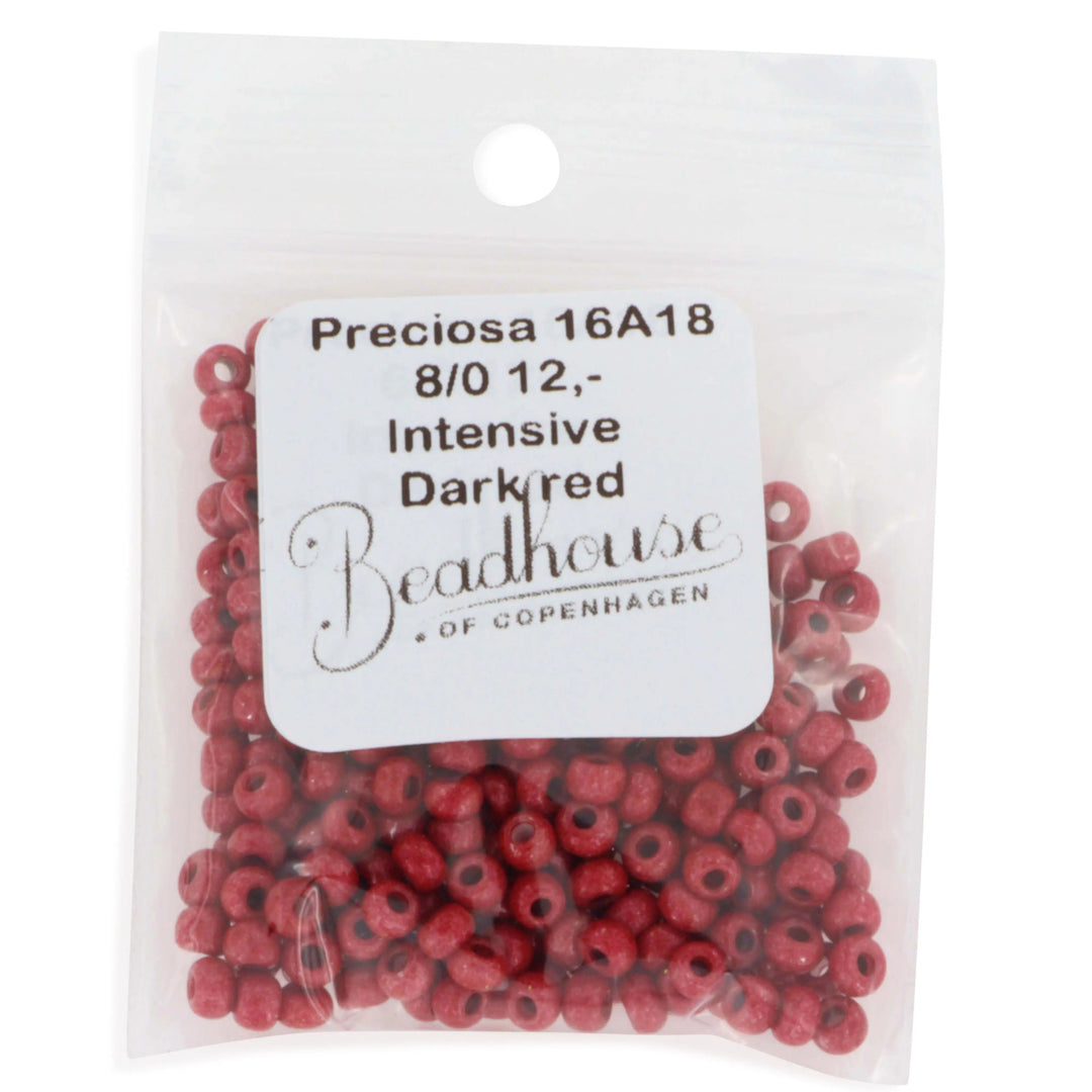 Brune glasperler, preciosa, intensive brown dyed chalkwhite Preciosa