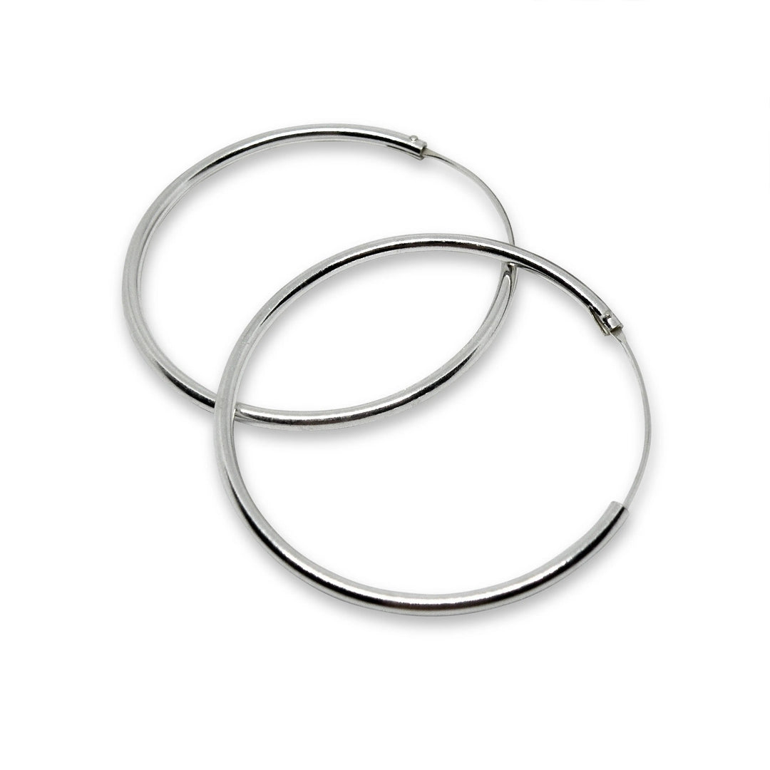 Øreringe, hoops, 40 mm, sterlingsølv og forgyldt sterlingsølv BLT