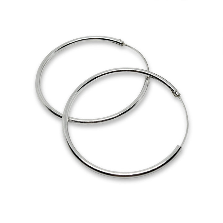 Øreringe, hoops, 40 mm, sterlingsølv og forgyldt sterlingsølv BLT