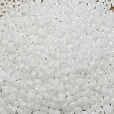 Hvide glasperler, miyuki rocailles seed beads, opaque white Krea