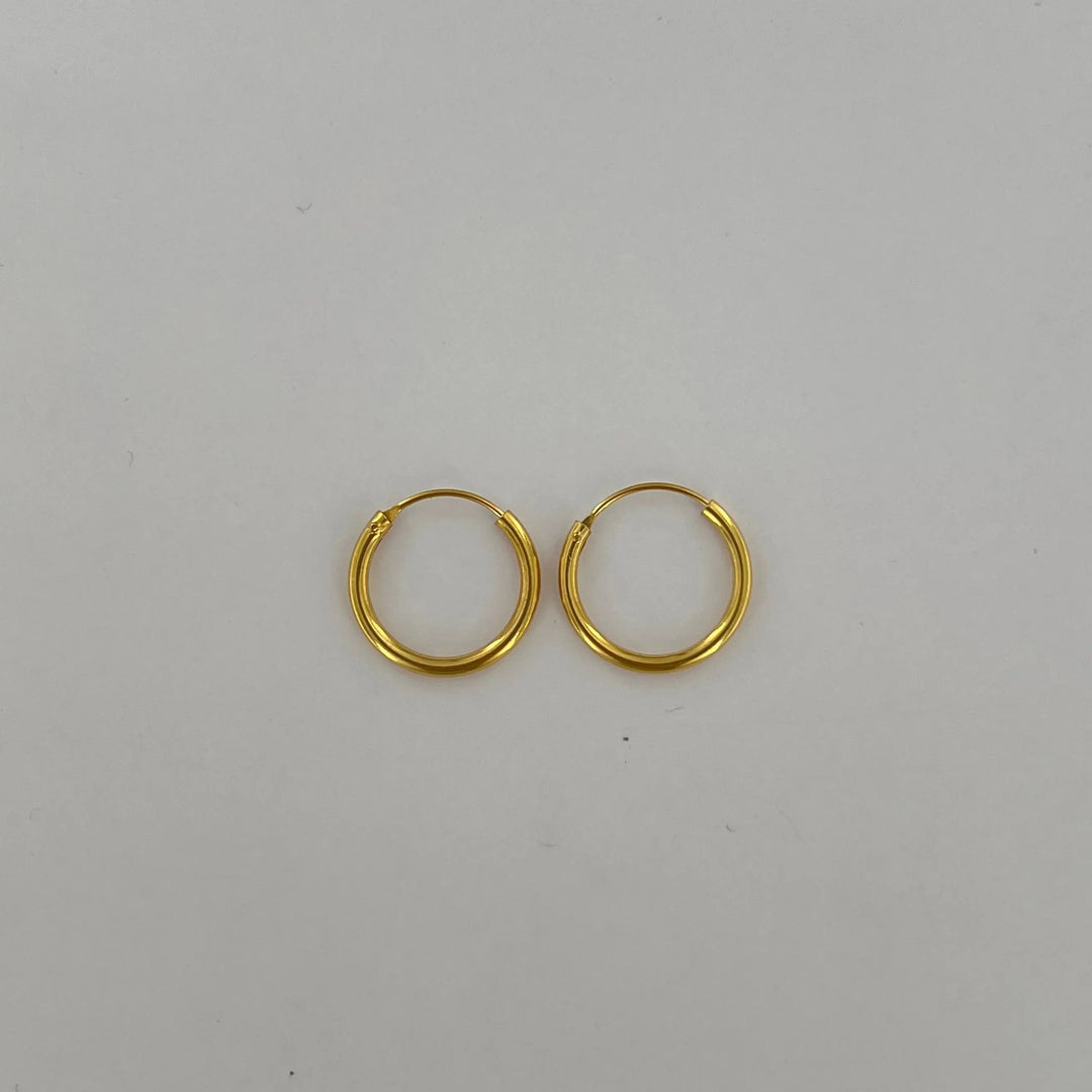 Øreringe, hoops, 18mm, sterlingsølv og forgyldt sterlingsølv BLT