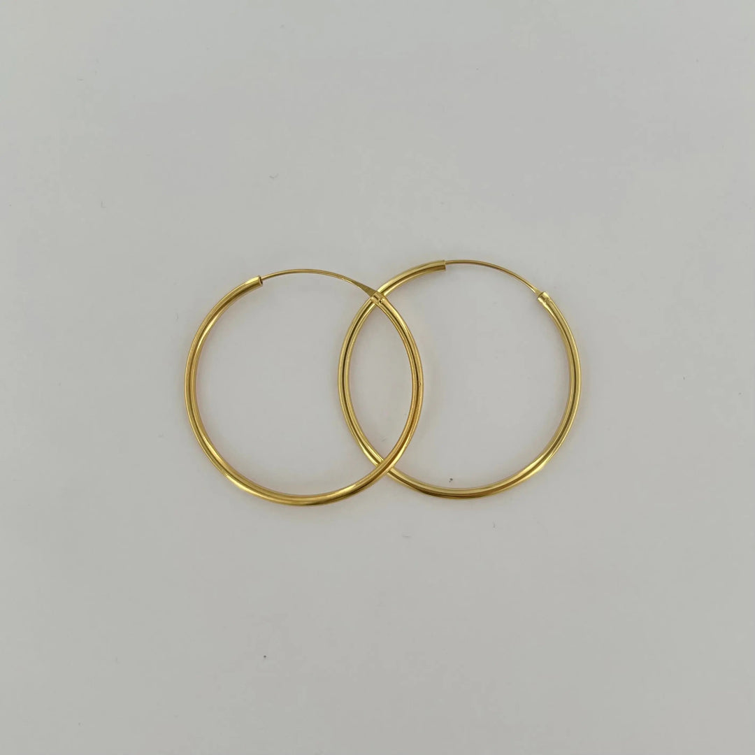 Øreringe, hoops, 40 mm, sterlingsølv og forgyldt sterlingsølv BLT