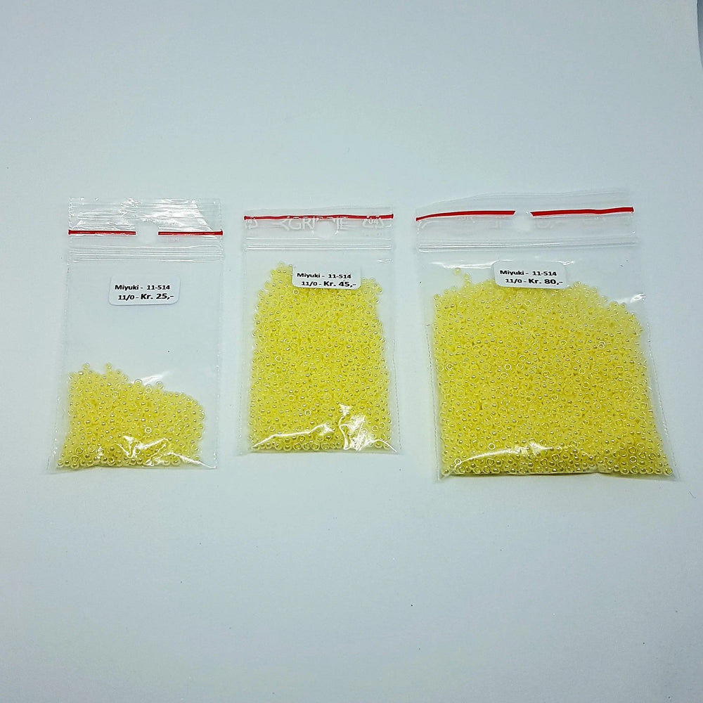 Gule glasperler, miyuki rocailles seed beads, ceylon lemon ice Krea