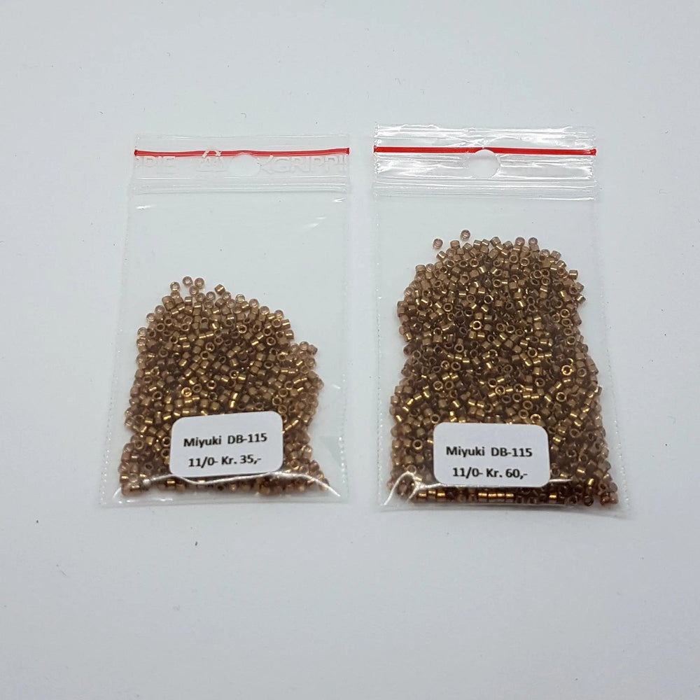 Guld glasperler, miyuki delica beads, gold luster dark topaz Krea