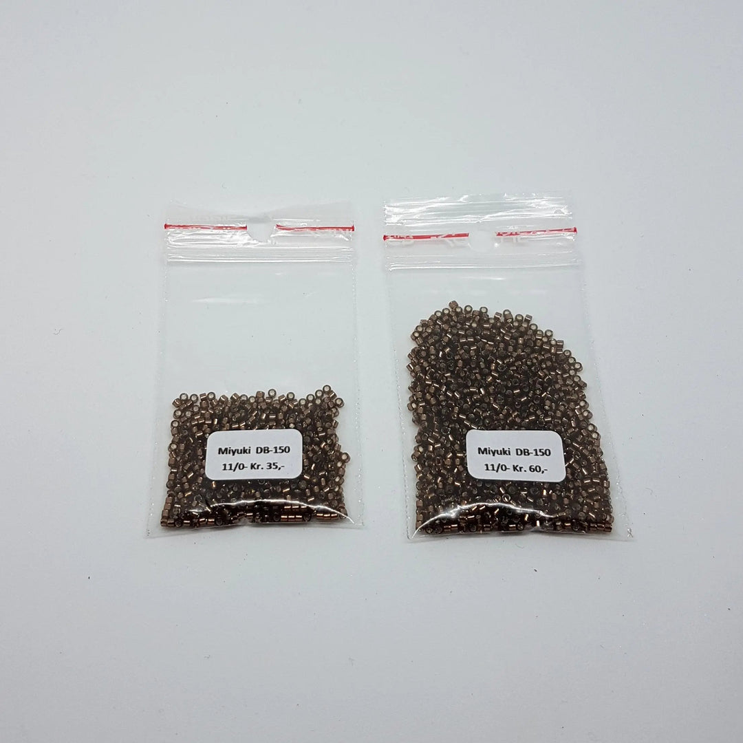 Brune glasperler, miyuki delica beads, silverlined root beer Krea