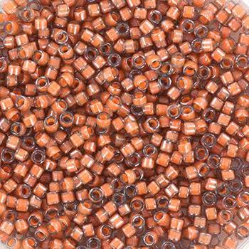 Orange glasperler, miyuki delica beads, luminous guava Krea