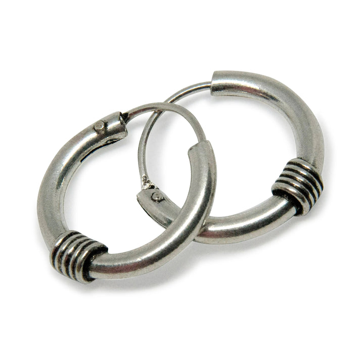 Øreringe, hoops med 1x5 vikling, sterlingsølv, 15-20mm Beadhouse of Copenhagen