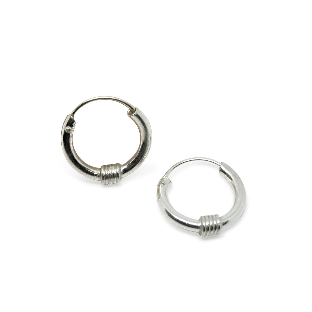 Øreringe, hoops med 1x5 vikling, sterlingsølv, 15-20mm Beadhouse of Copenhagen