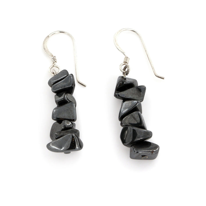 Øreringe, ørekrog blodsten chips, sterlingsølv Beadhouse of Copenhagen