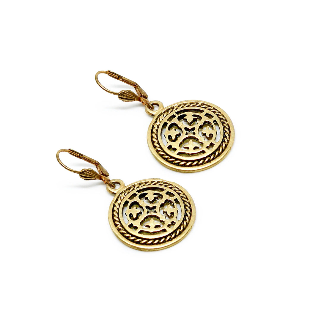 Øreringe, ørebøjle amulet, forgyldt messing Beadhouse of Copenhagen