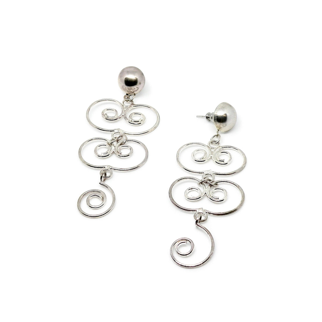 Øreringe, ørestikkere statement snirkler, forsølvet messing Beadhouse of Copenhagen