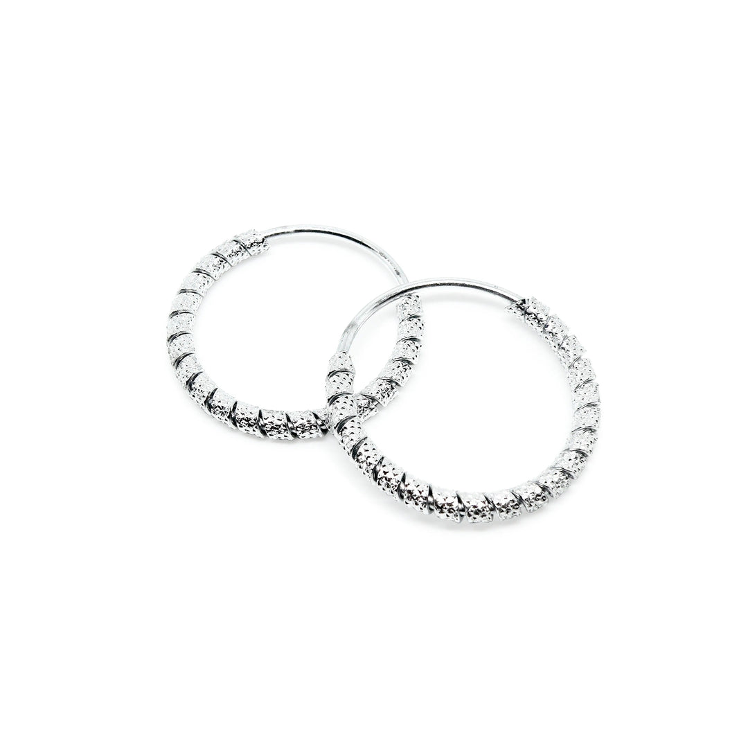 Øreringe, hoops snoede, forsølvet messing, 30 x 4 mm Beadhouse of Copenhagen