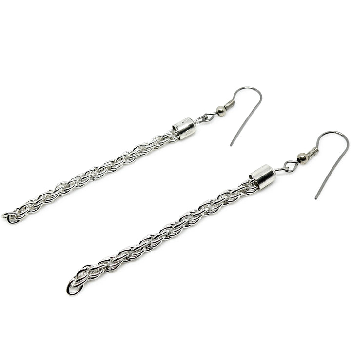 Øreringe med cordel kæde i forgyldt og forsølvet messing, 83 mm Beadhouse of Copenhagen