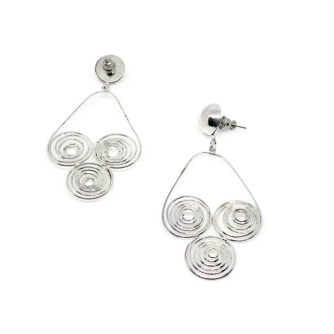 Øreringe, ørestikkere spiraler, forsølvet messing Beadhouse of Copenhagen