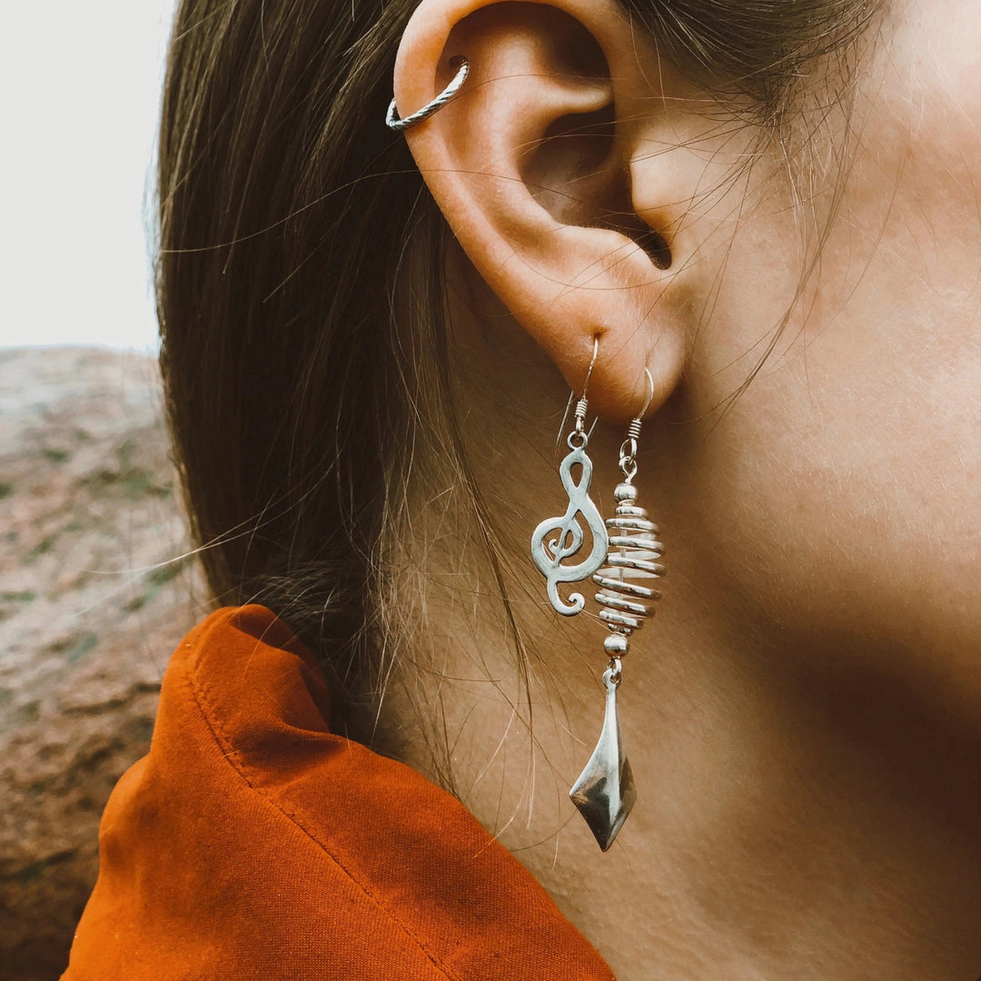 Øreringe, ørekrog med spiral, sterlingsølv Beadhouse of Copenhagen