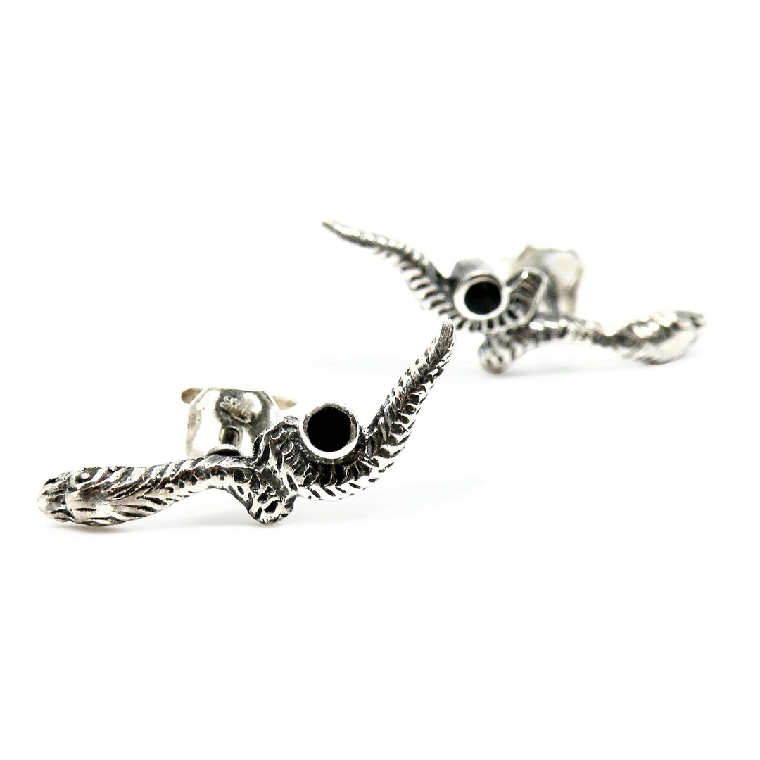 Øreringe, ørestikkere slange med onyx eller turkis, sterlingsølv Beadhouse of Copenhagen