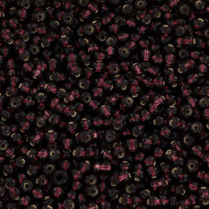 Lilla glasperler, preciosa, silverlined dark purple, storkøb Preciosa