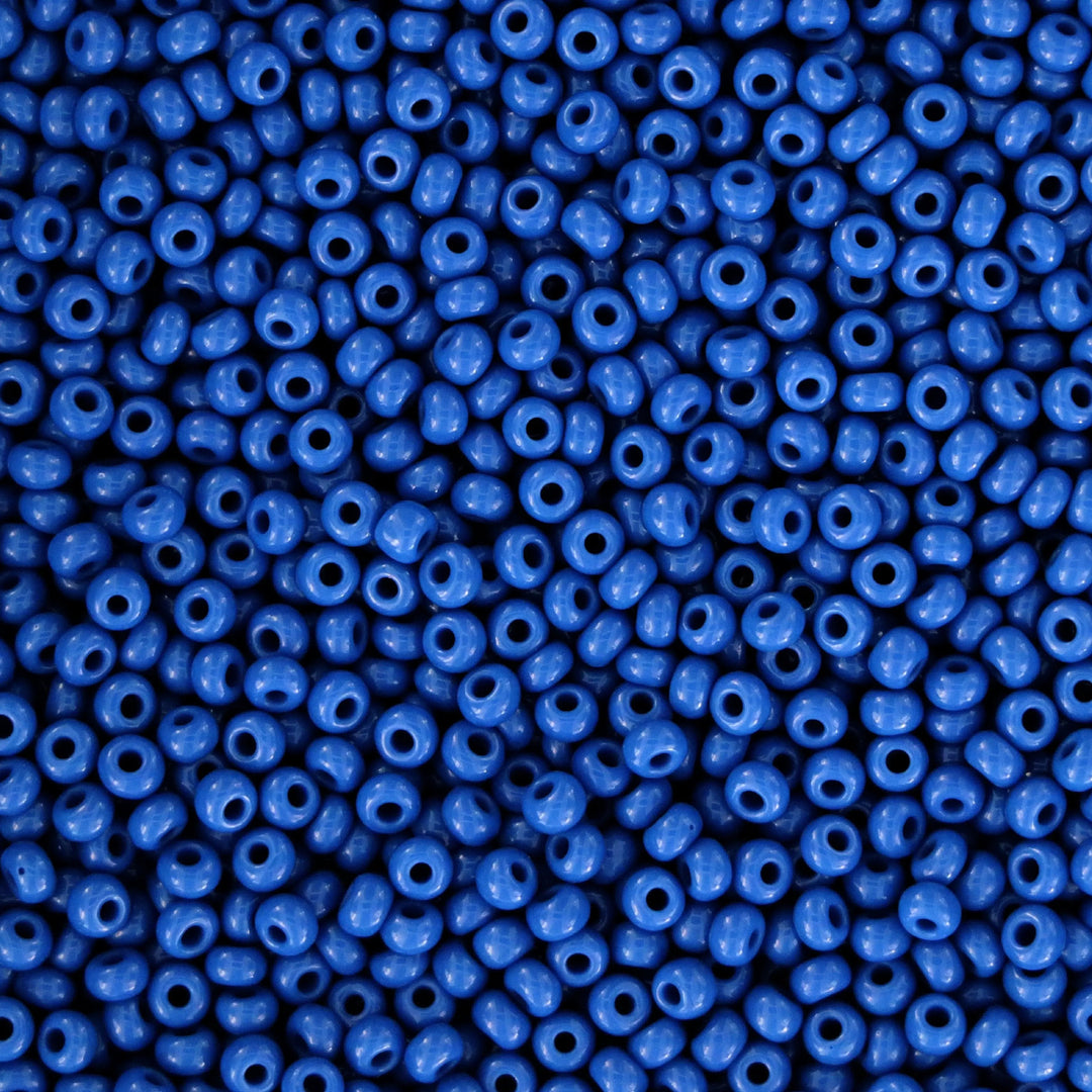 Blå glasperler, preciosa, opaque blue, storkøb Preciosa