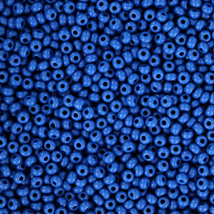 Blå glasperler, preciosa, opaque blue, storkøb Preciosa