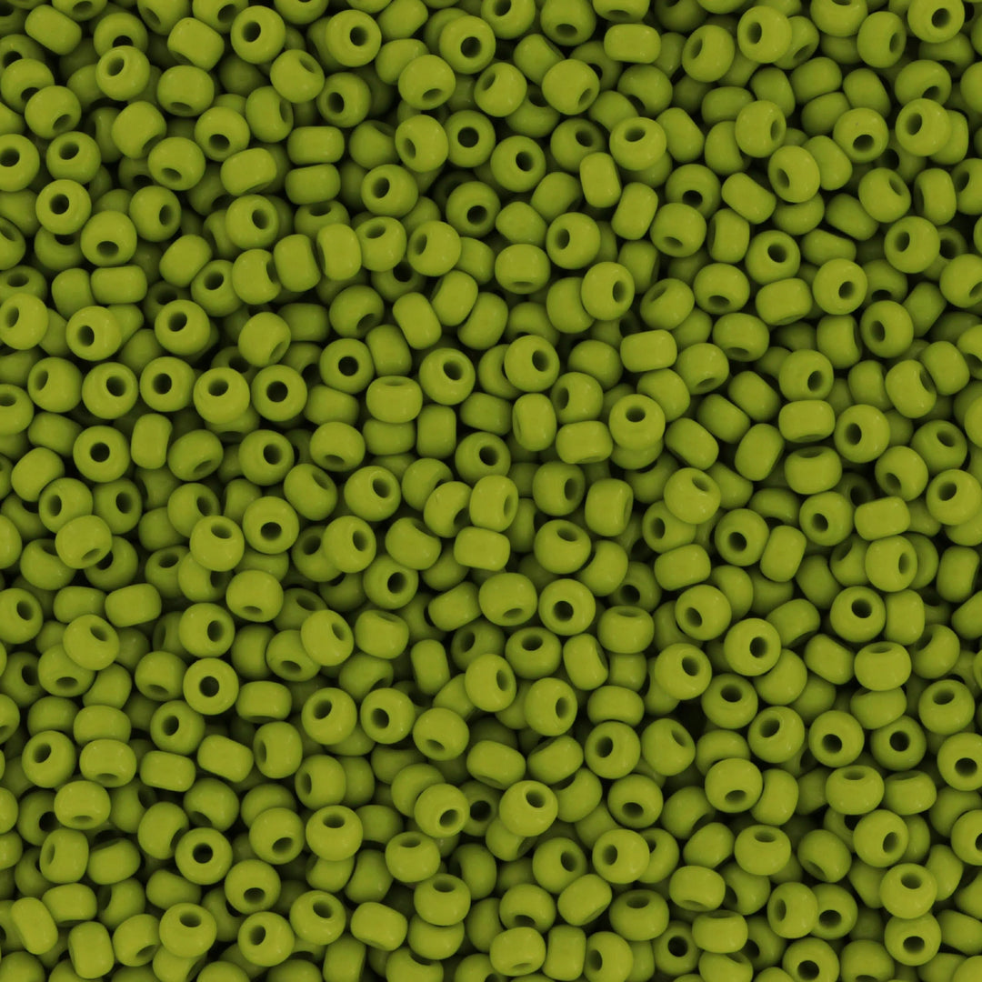 Grønne glasperler, preciosa, natural opaque olive green, storkøb Preciosa
