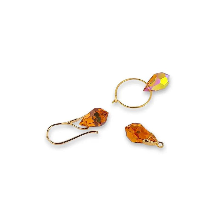 Lilla glasperler, preciosa crystal drops, light amethyst ab, 6 x 10 mm Beadhouse of Copenhagen