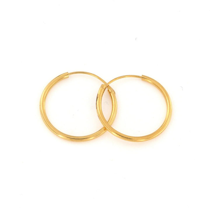 Øreringe, hoops, 20 mm, sterlingsølv og forgyldt sterlingsølv BLT