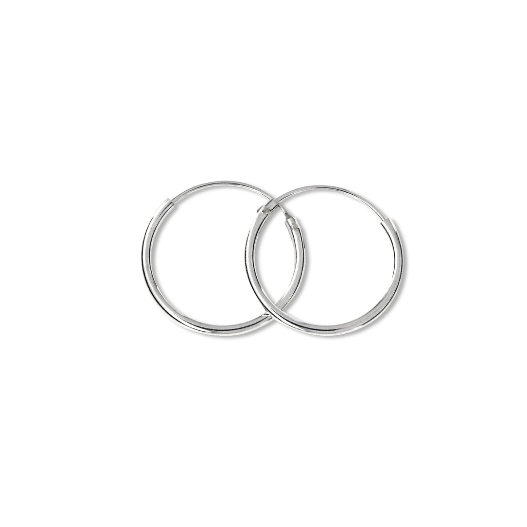 Øreringe, hoops, 16 mm, sterlingsølv og forgyldt sterlingsølv BLT