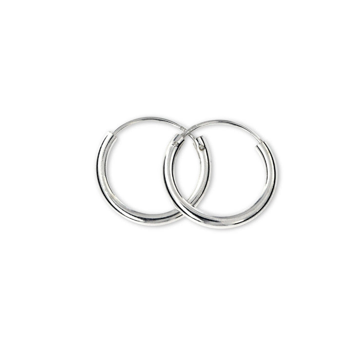 Øreringe, hoops, 18mm, sterlingsølv og forgyldt sterlingsølv BLT