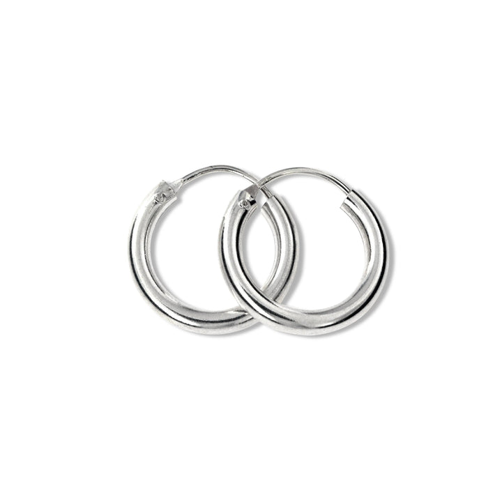 Øreringe, hoops, 18mm, sterlingsølv og forgyldt sterlingsølv BLT