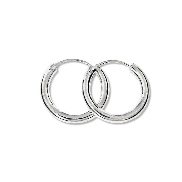 Øreringe, hoops, 20 mm, sterlingsølv og forgyldt sterlingsølv BLT