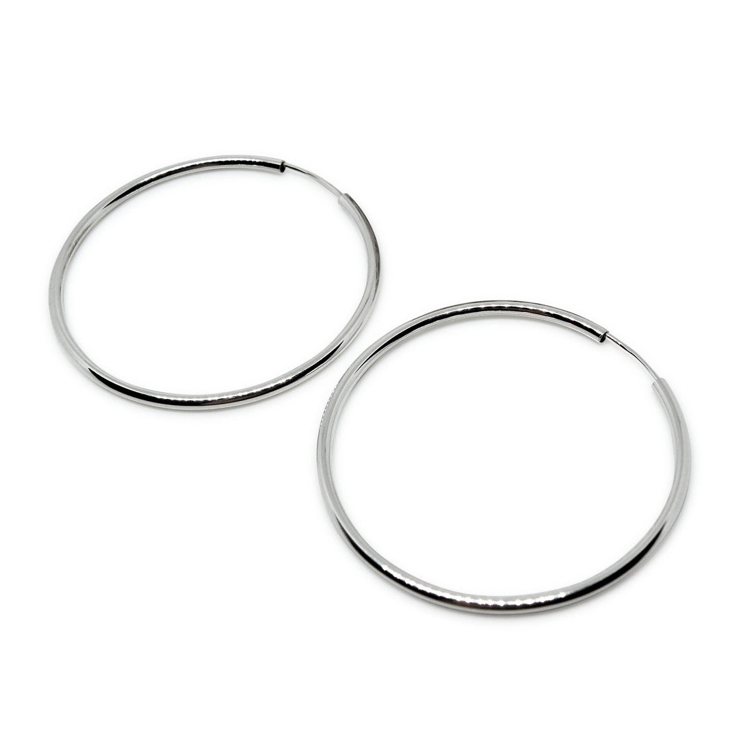 Øreringe, hoops, 40 mm, sterlingsølv og forgyldt sterlingsølv BLT