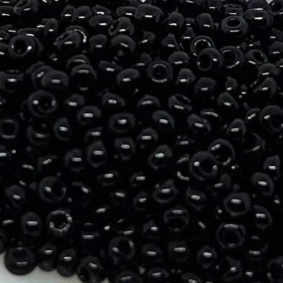 Sorte glasperler, preciosa, natural opaque black, storkøb Preciosa