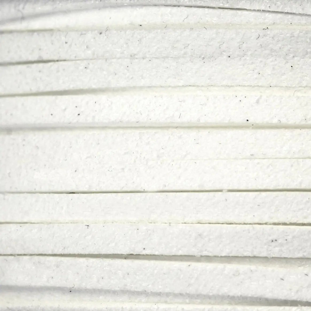 Snor, hvid, ruskind, 3 mm x 1,5 m Tax