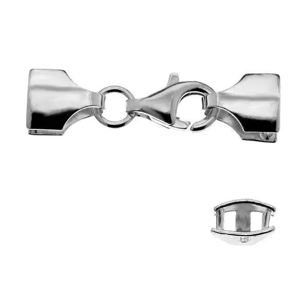 Endestykke, miyuki perlemontering med sølv karabinlås. 25mm. 4 rækker Silveks