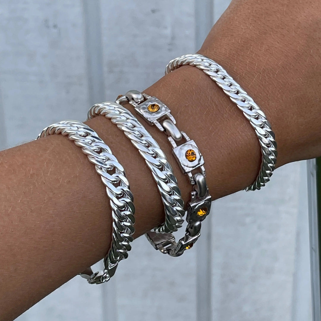 Armbånd, ekstra chunky cuban kæde, sterlingsølv, 17-21 cm/ 7 mm OK silver