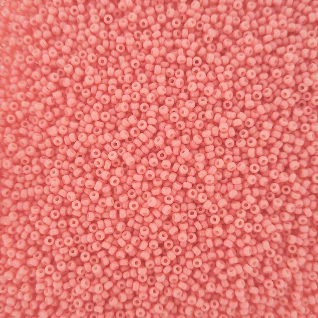 Lyserøde glasperler, miyuki rocailles seed beads, duracoat opaque lychee Krea