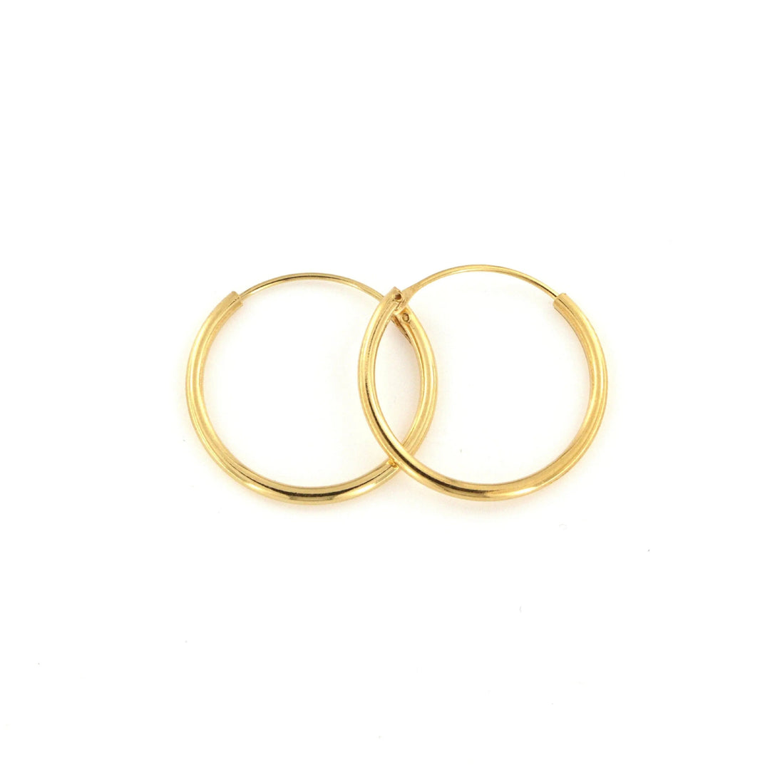 Øreringe, hoops, 18mm, sterlingsølv og forgyldt sterlingsølv BLT