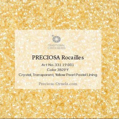 Gule glasperler, preciosa, colour lined yellow pearl crystal sfinx, storkøb Preciosa