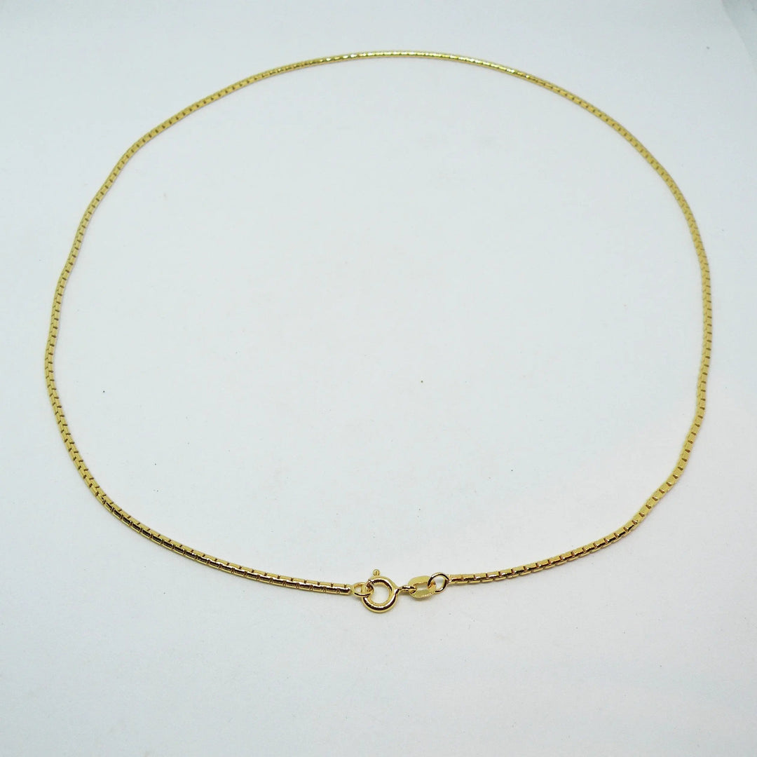 Halskæde, rund venezia kæde, forgyldt sterlingsølv, 45 cm/1,5 mm Spain