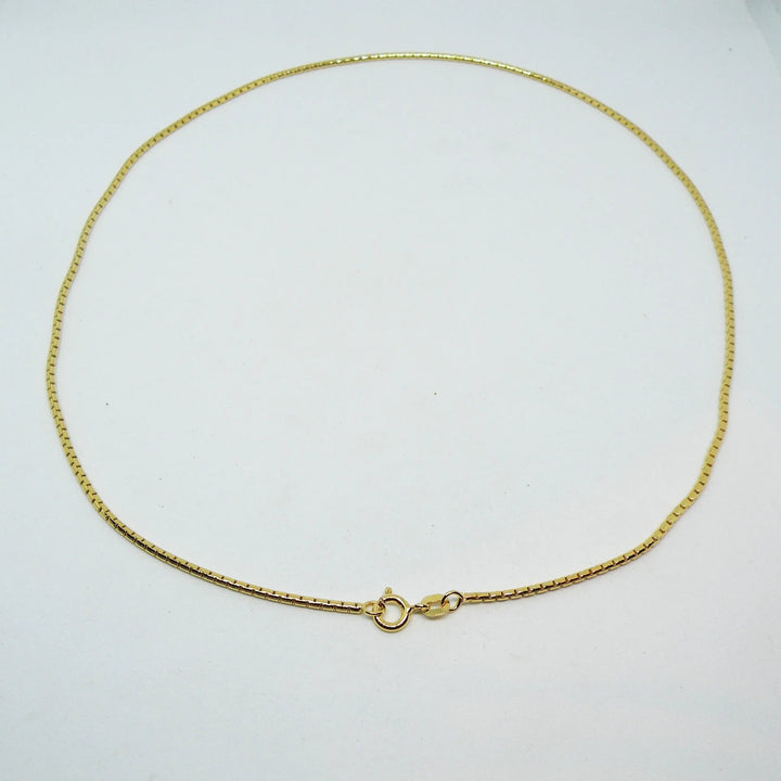 Halskæde, rund venezia kæde, forgyldt sterlingsølv, 45 cm/1,5 mm Spain